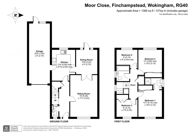 Floorplans For Moor Close, Finchampstead