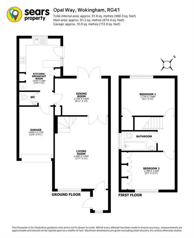 Floorplans For Opal Way, Wokingham